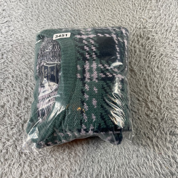 Abercrombie Fitch Plaid Cropped Sweater Green Pink Womens Size XS - Picture 9 of 9